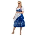thumbnail image 6 of Dirndl Trachten Haus 3 Piece Long German Oktoberfest Dirndl Cotton Dress for Womens and Girls - Blue, 6 of 11