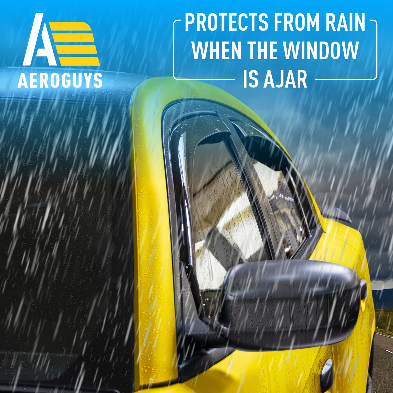 AEROGUYS In-Channel Window Deflectors Extra Durable Window Visors Rain Guards Fit for Dodge Charger 2011-2023, Sun Visors, Wind Vent Visors, Car Accessories - 4 pcs. AG0716