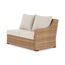 Better Homes & Gardens River Oaks 3-Piece Outdoor Sectional Set, 1 Loveseat with Left Arm and Corner Table, Box 1 of 2, Beige