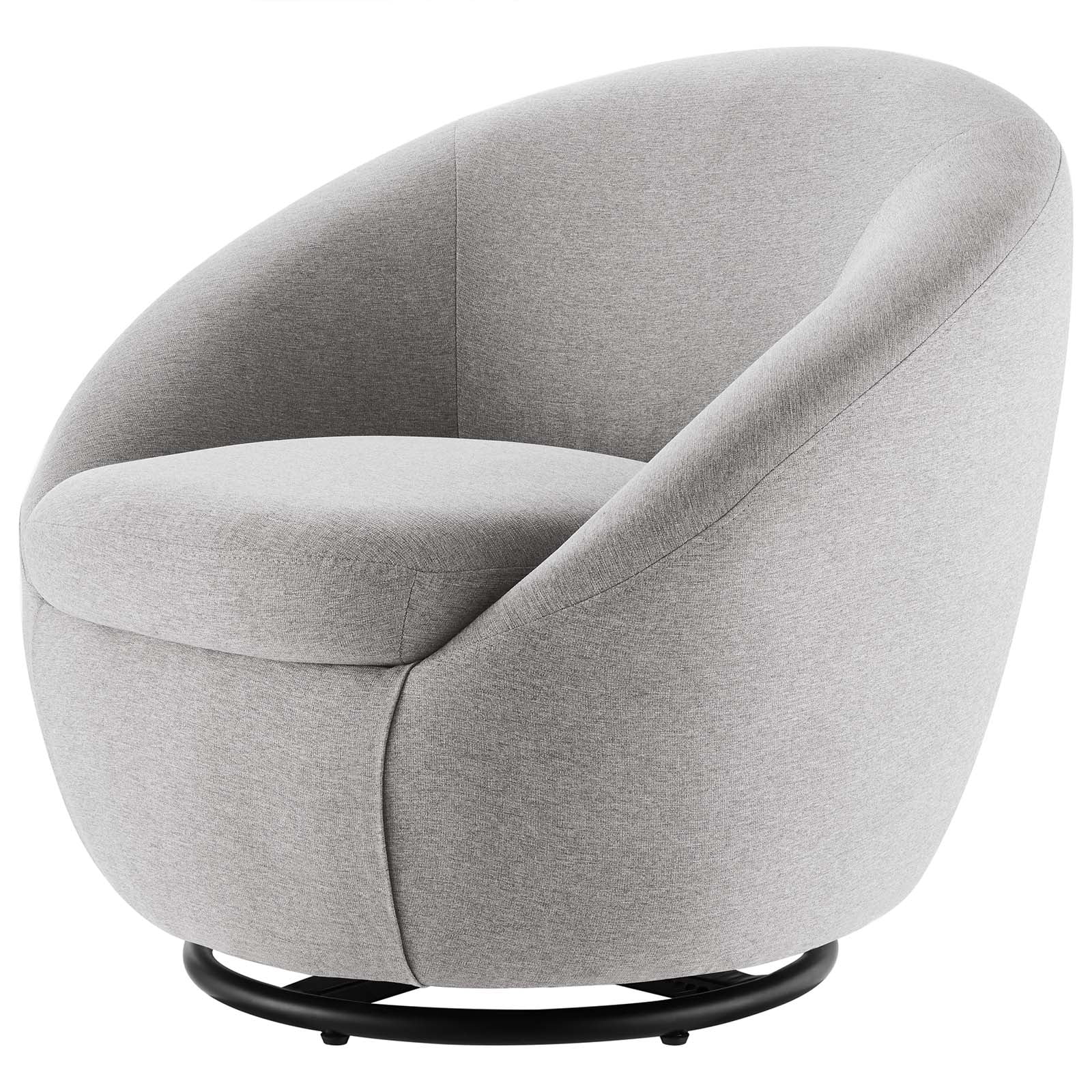 Curved Silhouette Black and Light Gray Metal Swivel Chair