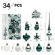 thumbnail image 2 of Juego de decoración navideña de 34 piezas de adornos navideños, plástico inastillable, adornos para árboles de Navidad Adepaton CPB-SSW238-2, 2 of 5