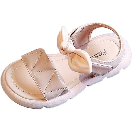Toddler Little Big Kids Baby Girls Sandals Summer Bling Bowknot Princess Dress Beach Sandal Shoes Open-Toe Soft Sole Anti-Slip Flat
