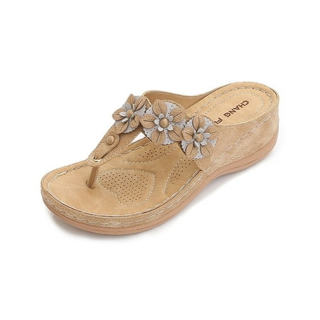 

VerPetridure Sandals for Women Dressy Summer Women Shoes Slope Heel Low Heeled Sandals Plus Size Casual Slippers Flip Flops