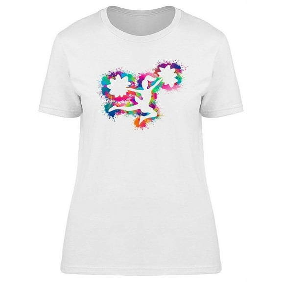 Colorful Girl Cheerleader T-Shirt Women -Image by Shutterstock, Female Large