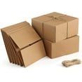 thumbnail image 1 of ValBox Premium Gift Boxes 10 Pack 8 x 8 x 4 Brown Paper Gift Boxes with 20 Meters Hemp Rope for Christmas Gifts, Bridesmaid Proposal Boxes, Easy Assemble Boxes, 1 of 4