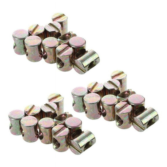 30Pcs M6 Bolts Dowel Slotted Furniture Nut for Beds Crib Chairs