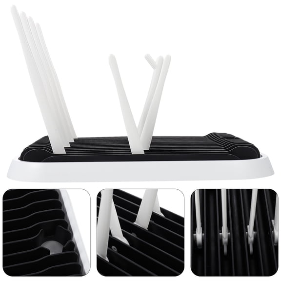 KONTONTY Black Bottle Feeding Storage Rack with Breathable Airflow Design - 1Pc and Practical Organizer