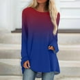 thumbnail image 2 of Knosfe Long Sleeve Tunic Tops To Wear with Leggings Crewneck Winter Loose Fit Gradient Shirts Workout Fall Fashion Blouses Tops Casual Going Out Tops for Women, 2 of 6
