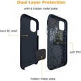 thumbnail image 2 of Molzar Shield Series iPhone 12 Pro Max Case, Built-in Metal Plate for Magnetic Phone Mount Holder, Wireless Charging, 2 of 5