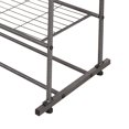 thumbnail image 5 of Metal Garment Rack Heavy Duty Double Rail Clothing Garment Rack with Top Rods and Lower Storage Shelf Industrial Clothes Rack for Indoor Bedroom Clothing Rack, Black&Silver, 5 of 6