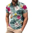 thumbnail image 1 of Men's Golf Shirt Casual Sports V Neck Ribbed Collar Short Sleeve Fashion Casual Solid Color Plain Spring & Summer Regular Fit4XL, 1 of 5