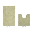 thumbnail image 2 of Better Trends Toilet Rug U-Shaped Set of 2 Piece Contour Rug 100% Cotton Bathroom Mat Soft Absorbent Reversible Washable for Decor Tub Shower Bathroom Floor, 20"x20"|21"x34" Sage Lux Collection, 2 of 4