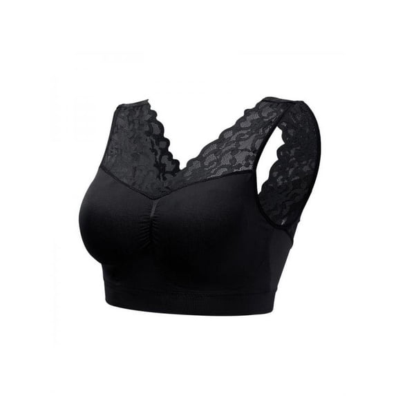 Sexy Deep V Neck Lace Bras For Women Brassiere Push Up Padded Bra Seamless Comfortable Bralette Breathable Fitness Gym Bra Top Padded Sport Bra