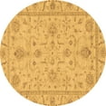 thumbnail image 1 of Ahgly Company Indoor Round Abstract Brown Modern Area Rugs, 4' Round, 1 of 4
