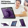 thumbnail image 6 of Decase for iPad Pro 11 Inch (2022/2021/ 2020/2018) Case,Rugged Shockproof Tablet Cover with 360° Rotating Hand Strap Foldable Hidden Stand,for iPad 11 (4th/ 3rd/ 2nd/ 1st) Generation,Purple, 6 of 7