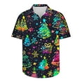 thumbnail image 3 of Mens Christmas Hawaiian Shirt Casual Button Down Shirts Funny Santa Claus Printed Blouse Short Sleeve Pullover Christmas Tree Sweatshirt Xmas Party Holiday Shirt Festive Santa Tops, S-5XL, 3 of 5