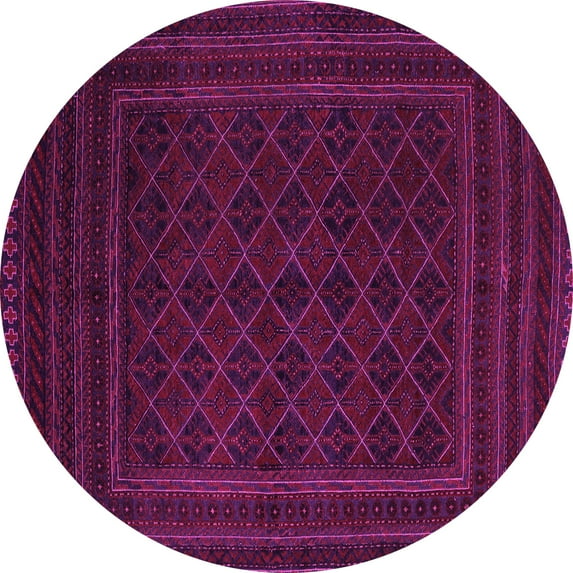 Ahgly Company Indoor Round Southwestern Pink Country Area Rugs, 6' Round