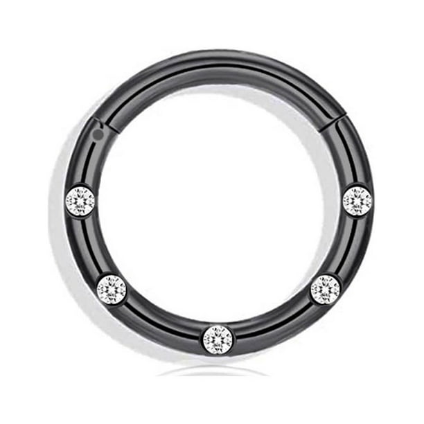 Jumpingount 10 piezas de acero inoxidable para mujer, anillo para la nariz, reemplazo portátil, diamantes de imitación anticorrosivos, adorno de Ropa, zapatos y accesorios Miscelánea Negro 1.2x10mm