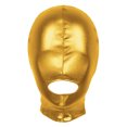 thumbnail image 3 of Máscara facial de látex para hombre y mujer, kit de disfraz de Cosplay, casco metálico brillante con orificio para la boca abierta, máscara facial completa para juego de rol para adultos, 3 of 5