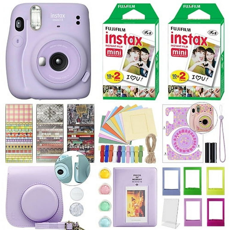 Fujifilm INSTAX Mini 11 Instant Film Camera, SMALL BUNDLE, Camera, Film mini  10, Case (Lilac Purple)