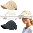 thumbnail image 4 of OJSFQUFP Women's Wide Brim Sun Visor Hat UPF Sun Baseball Hat with Adjustable Ponytail for Hiking Fishing Running, 4 of 5