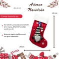 thumbnail image 2 of Bota de Dulces Navideña de Tela Roja Figura de Gnomo, 2 of 3