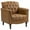 Camel, variant on Dreamsidea Faux Leather Accent Chair for living Room, Button Tufted Wingback Armchair with Wood Legs Black