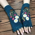 thumbnail image 5 of Womens Handmade Knitted Autumn Winter Gloves Retro Crochet Gloves, 5 of 5
