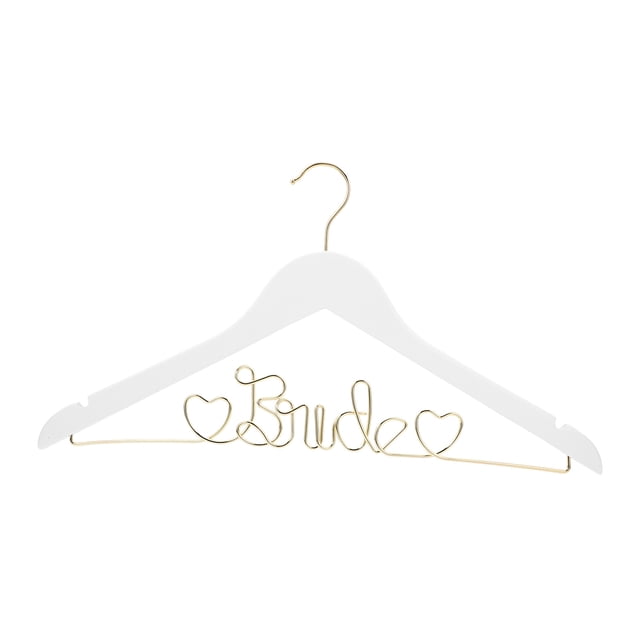 CIMAXIC Cintre de Robe de Mariée en Bois pour Mariage avec Lettrage de Mariée et Future Mariée Cintre de Robe de Mariée Blanc en Bois et Cintres Métalliques pour Robes et Robes de Mariée pour Fête de Mariage Nuptiale