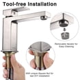 thumbnail image 4 of Aquaterior 1 Hole Bathroom Sink Faucet Square 1 Handle Cold & Hot Water Nickel 3.2 lbs, 4 of 11