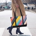 thumbnail image 4 of FORMRS Canvas Laptop Tote Bag for Women with 15.6" Computer Compartments Shoulder Handbag, Color Striped, 4 of 7