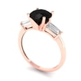 thumbnail image 2 of Clara Pucci 14K Rose Gold 2ct Onyx Three-Stone Ring for Women, 2 of 8