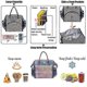 thumbnail image 2 of Oxford Large Lunch Bag Insulated Canvas Food Bag Tote Picnic Thermal Lunch Bags (Gray), 2 of 5