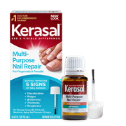 (2 pack) Kerasal Multi-Purpose Nail Repair Solution for Discolored and Damaged Nails, 0.43 oz