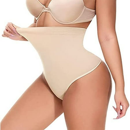 

POP CLOSETS Shapewear Thong for Women High Waisted Tummy Control Seamless Shaping Briefs Slimming Panties Girdle Underwear