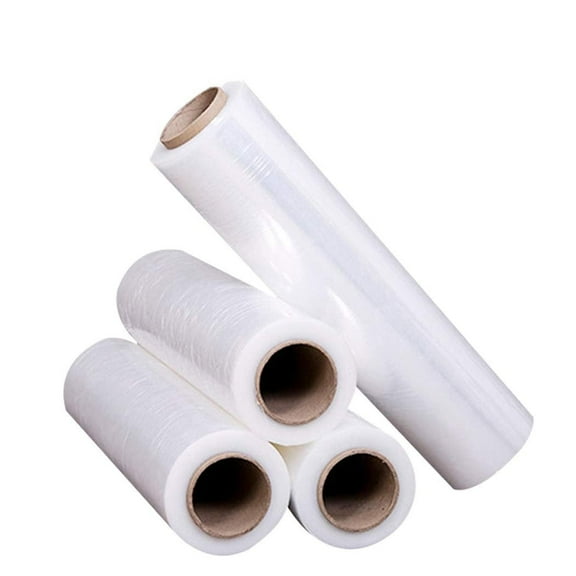 4 rolls of Cast Hand Stretch Film 18" x 2000'. Hand Stretch Wrap, 60 Gauge Thickness. Excellent Tear Resistance. Clear Residue Free Film for Moving, Shipping, Wrapping. Industrial Grade Cast Film.