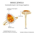 thumbnail image 5 of Lab Grown Orange Sapphire Ring with Diamond Halo - 2.5 Carat - AAAA Grade, 10K Yellow Gold, US 12.00, 5 of 8