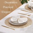 thumbnail image 3 of [6 Pack Round PVC Placemats, Hollow Placemat with Mandala Pattern, Non-Slip Mat, Washable, Heat Resistant for Kitchens, Restaurants and Hotels - Gold, 3 of 5