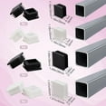 thumbnail image 2 of 20Pcs 3 Sizes Square End Caps Plastic Plug 30mm/ 38mm/ 40mm Insert Tubing Black White Post End Cap Glide Insert Furniture Finishing Plug for Steel Pipe Cover Tables Desks Chairs Foot Mixed Color, 2 of 7