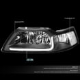 thumbnail image 3 of DNA Motoring For 99-04 Ford Mustang LED DRL Black Clear Corner Headlight Lamps Pair, 3 of 7