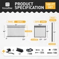thumbnail image 3 of CAPHAUS 100FT Heavy Duty Flat Top Fence Barrier Kit, Anti-Rust Metal Steel Fence with 4FT Height X 6FT Width Panels, with Decorative Fence Gate, Posts, Connectors, Outdoor Fencing for Yard, 3 of 9