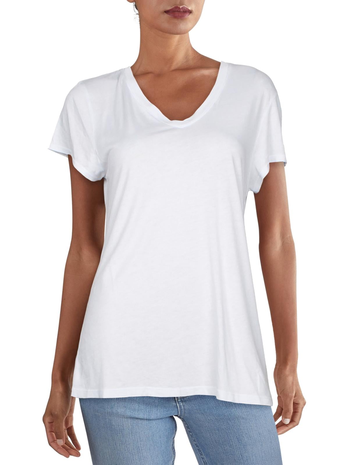 Splendid Womens Kate V-Neck Sheer T 