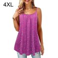 thumbnail image 2 of Qarigey Camiseta sin mangas con tirantes de verano con estampado suelto para mujer Camisetas sin mangas Violeta 4XL Qarigey AP001915-15, 2 of 4