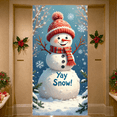 thumbnail image 3 of Snowman Banner Winter Welcome Decoration Christmas Snowflake Polyester Fabric Sign for Holiday Party Indoor Outdoor, 3 of 5