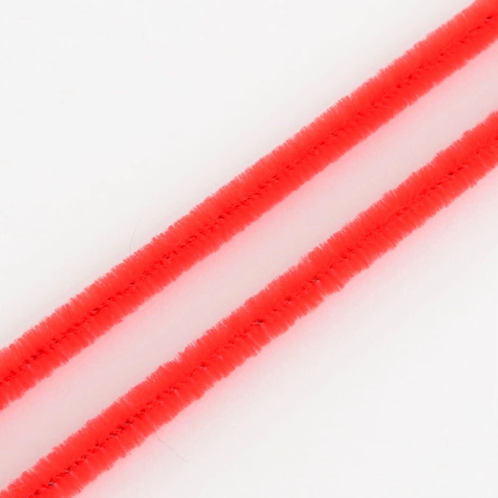 10bundles 11.8 inch Pipe Cleaners DIY Chenille Stem Tinsel Garland Craft Wire Orange Red 300x5mm
