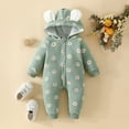 thumbnail image 2 of Viworld Baby Infant Boys Girls Toddler Baby Bear Printed Romper Plush Cute Bear Ears Jumpsuit Winter Thick Keep Warm Outfits Long Sleeve Onesie, 2 of 9