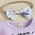 thumbnail image 4 of Infant Romper Dress Letter Embroidery Ribbed Floral Print Bodysuit, 4 of 6
