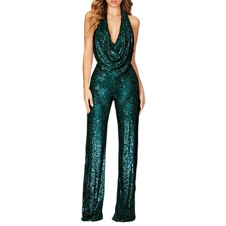 

Jumpsuits Bodysuit For Women Summer New European And American Jumpsuit Lady S Sleeveless Halter Neck Sequin Pants Women Body Suits Women Clothing Underwear Pajamas Lingerie For Women