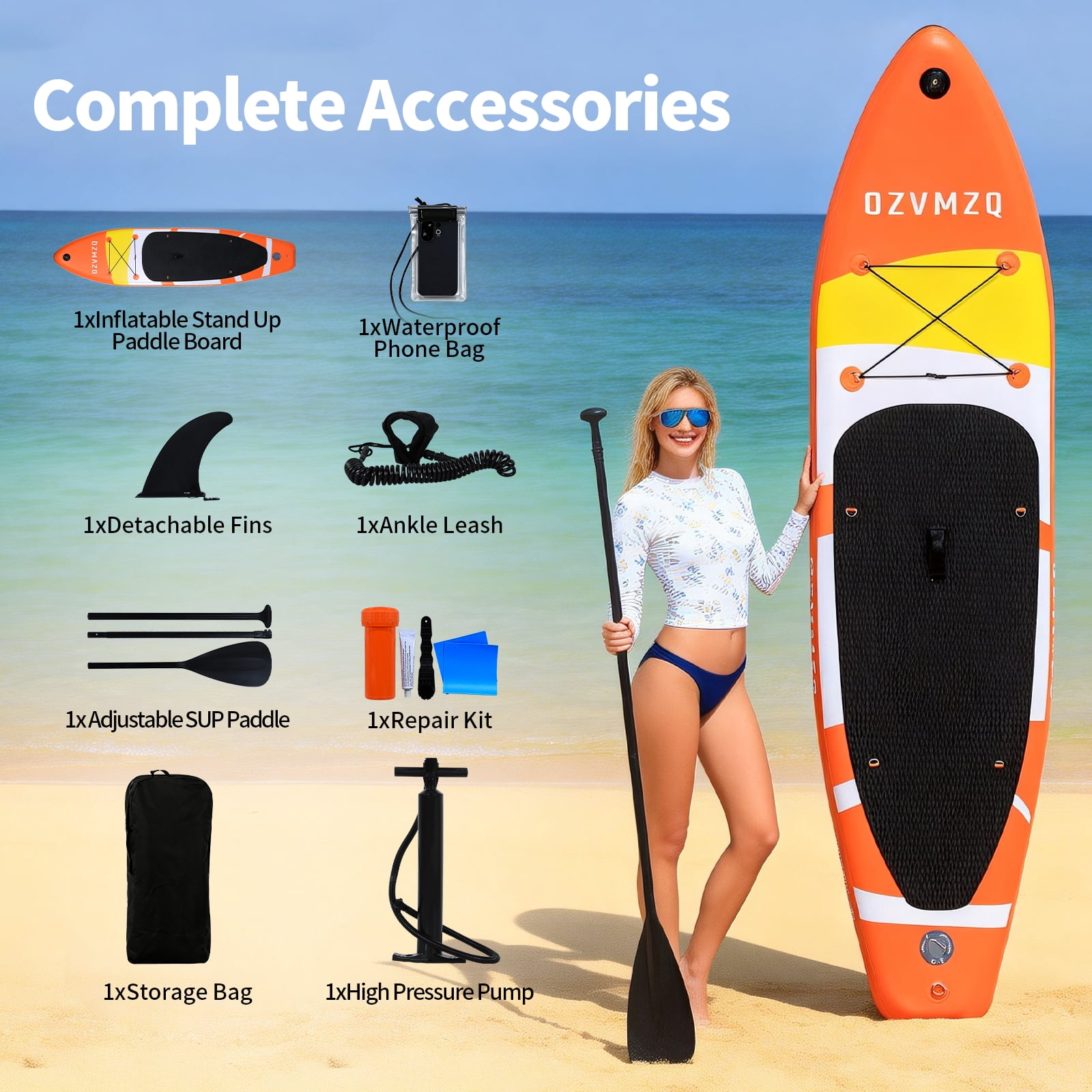 10' Premium Stand Up Paddle Board, Yoga Board with SUP Accessories & Carry Bag ,Surf Control  and Non-Slip Deck for Youth/Adults of All Skill Levels