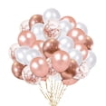 thumbnail image 1 of Paquete de 50 globos de oro rosa, globos de fiesta de látex de 12 pulgadas, globos de confeti, decoración de cumpleaños para bodas, aniversarios, baby shower, festivales, graduaciones, Navidad o, 1 of 5